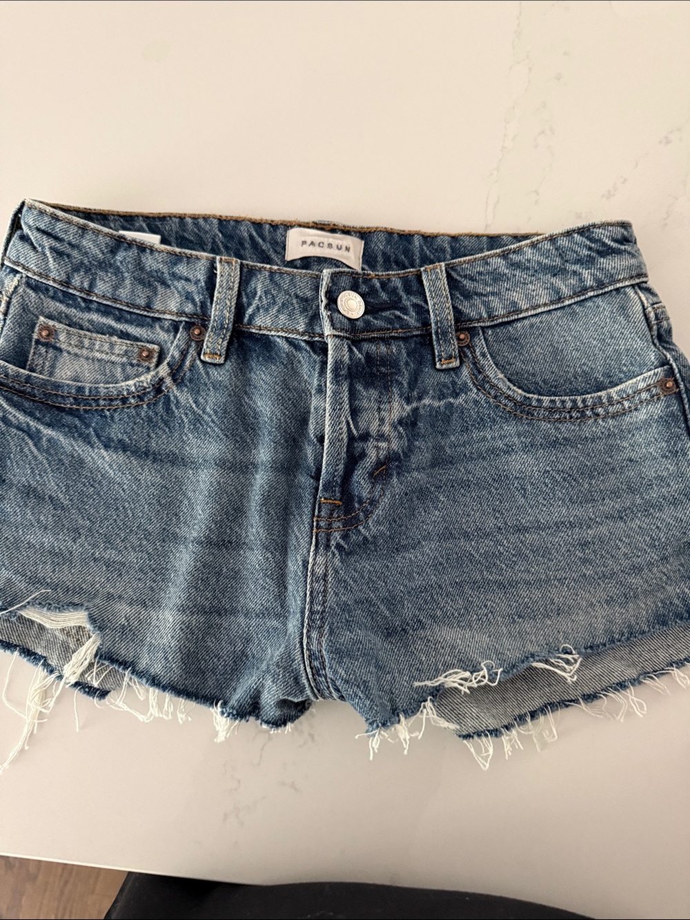 PacSun Light Blue Distressed Denim Cutoff Shorts